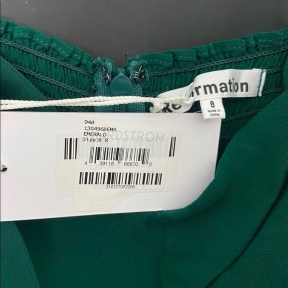 NWT Reformation Juliette Dress in Emerald (SIZE 8) - Picture 6 of 11